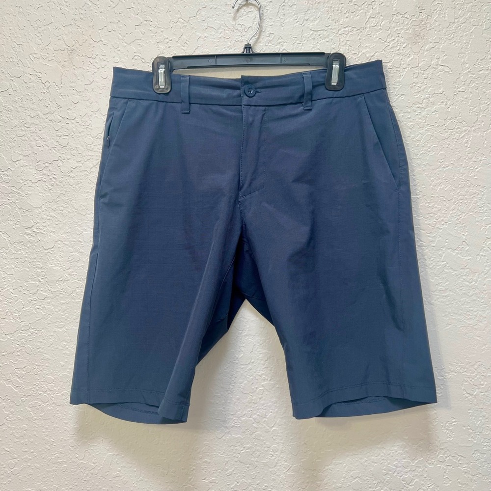 Hang Ten Mens Navy Blue Hybrid Shorts Size 33 Quick Dry Stretch Ripstop Texture